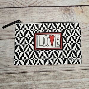 Brighton black and white Love hearts cosmetic bag